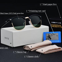 Classic Design Polarized Sun Glasses Retro Inspired Club Elegant Metal Star-Polarized Sunglasses-Bargain Bait Box-G15 Dark green 1-Bargain Bait Box