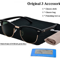 Classic Design Polarized Sun Glasses Retro Inspired Club Elegant Metal Star-Polarized Sunglasses-Bargain Bait Box-G15 Dark green 3-Bargain Bait Box