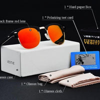 Classic Design Polarized Sun Glasses Retro Inspired Club Elegant Metal Star-Polarized Sunglasses-Bargain Bait Box-Red-Bargain Bait Box