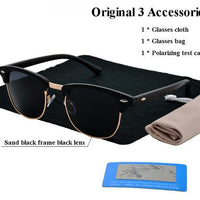 Classic Design Polarized Sun Glasses Retro Inspired Club Elegant Metal Star-Polarized Sunglasses-Bargain Bait Box-Sand black 1-Bargain Bait Box