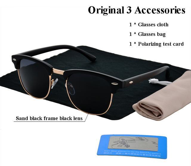 Classic Design Polarized Sun Glasses Retro Inspired Club Elegant Metal Star-Polarized Sunglasses-Bargain Bait Box-Sand black 1-Bargain Bait Box