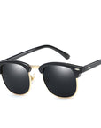 Classic Men Half Frame Polarized Sunglasses Women Brand Designer Vintage-Sunglasses-God is a girl-Black Polarized-Bargain Bait Box