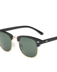 Classic Men Half Frame Polarized Sunglasses Women Brand Designer Vintage-Sunglasses-God is a girl-Gold F Green-Bargain Bait Box