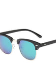 Classic Men Half Frame Polarized Sunglasses Women Brand Designer Vintage-Sunglasses-God is a girl-Silver F Green-Bargain Bait Box