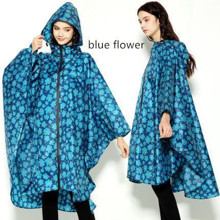 Cloak Raincoat Women Cute Trench Coat Female Waterproof Free Breathing Rain Coat-Ponchos-Bargain Bait Box-blue flower-One Size-Bargain Bait Box