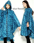 Cloak Raincoat Women Cute Trench Coat Female Waterproof Free Breathing Rain Coat-Ponchos-Bargain Bait Box-blue flower-One Size-Bargain Bait Box