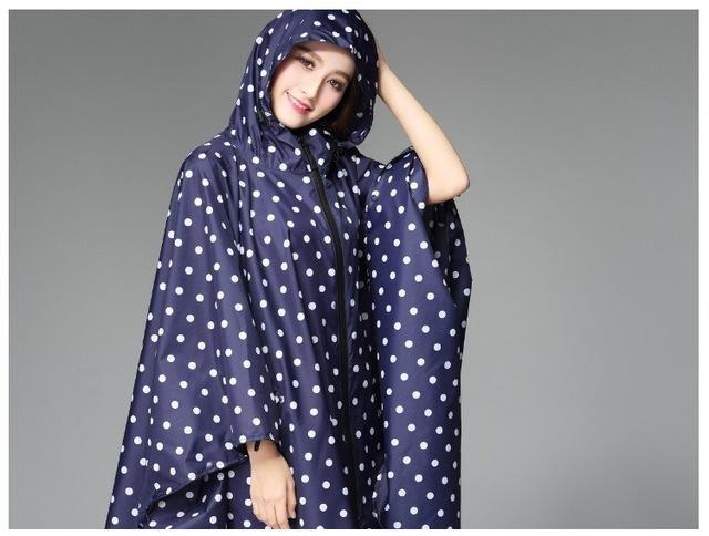 Cloak Raincoat Women Cute Trench Coat Female Waterproof Free Breathing Rain Coat-Ponchos-Bargain Bait Box-blue with dots-One Size-Bargain Bait Box