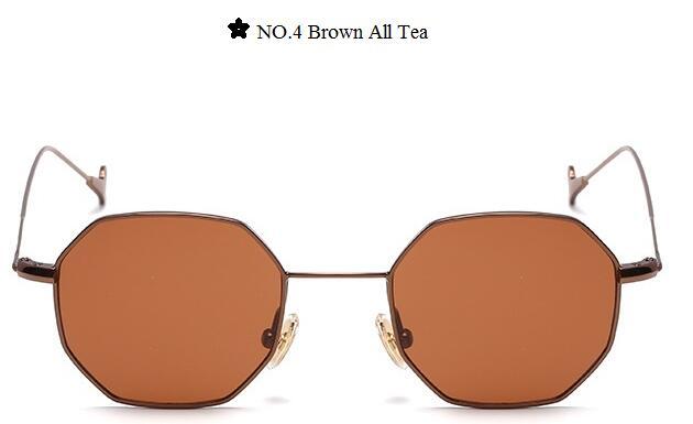 Color Lens Tinted Square Sunglasses Women Small Frame Red Blue Polygon-Sunglasses-lilychen Store-Brown All Tea-Bargain Bait Box