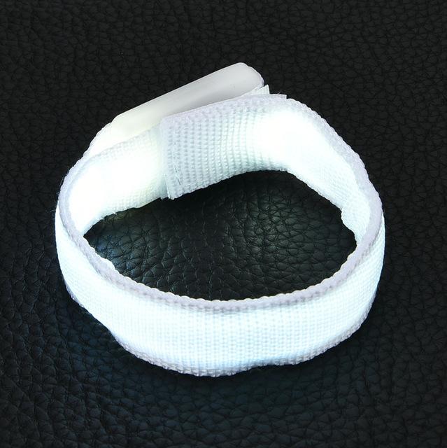Cool Bright Reflective Led Light Arm Armband Strap Safety Belt For Night Running-Footprints Store-White-Bargain Bait Box