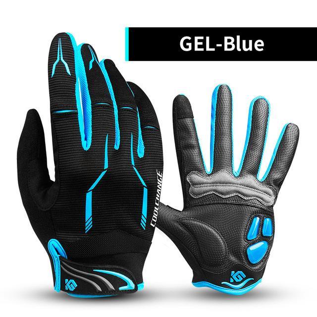 Coolchange Cycling Gloves Full Finger Thermal Gel Bike Sport Windproof Touch-CoolChange Spain Store-GEL Blue-M-Bargain Bait Box