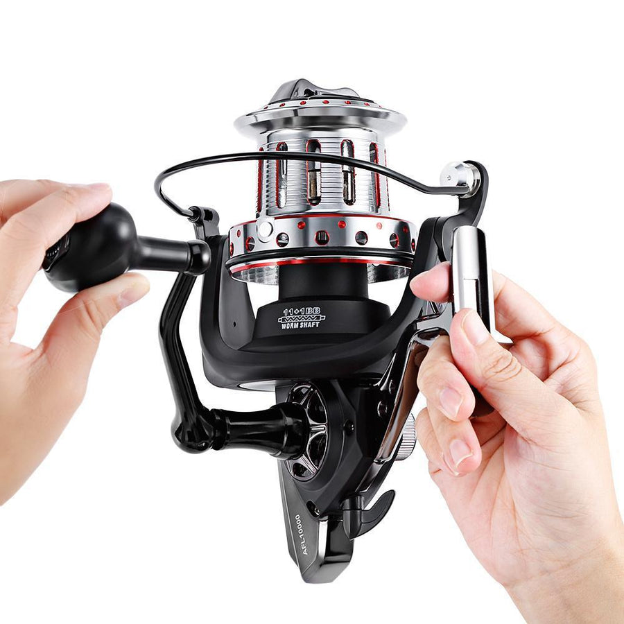 Coonor Afl10000 + 9000 11 + 1Bb Big Metal Fishing Spinning Reel With Double Wire-Spinning Reels-Outl1fe Adventure Store-Bargain Bait Box
