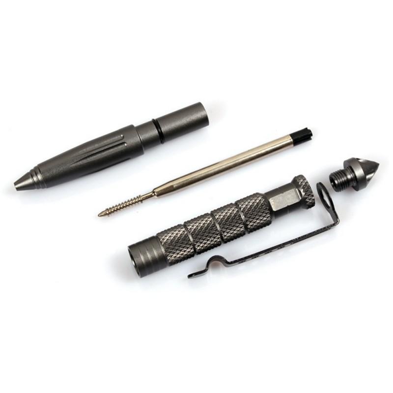 Cooyoo Aviation Aluminum Outdoor Pocket Black Tactical Pen Glass Breaker Self-GOGOGO Outdoor Store-gray color-Bargain Bait Box