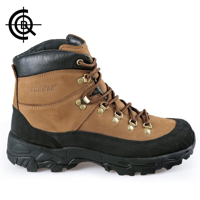 Cqb Hiking Boots Men Middle Heel Real Leather Trekking Outdoor Shoes Trail-C.Q.B Official Store-Black-5-Bargain Bait Box
