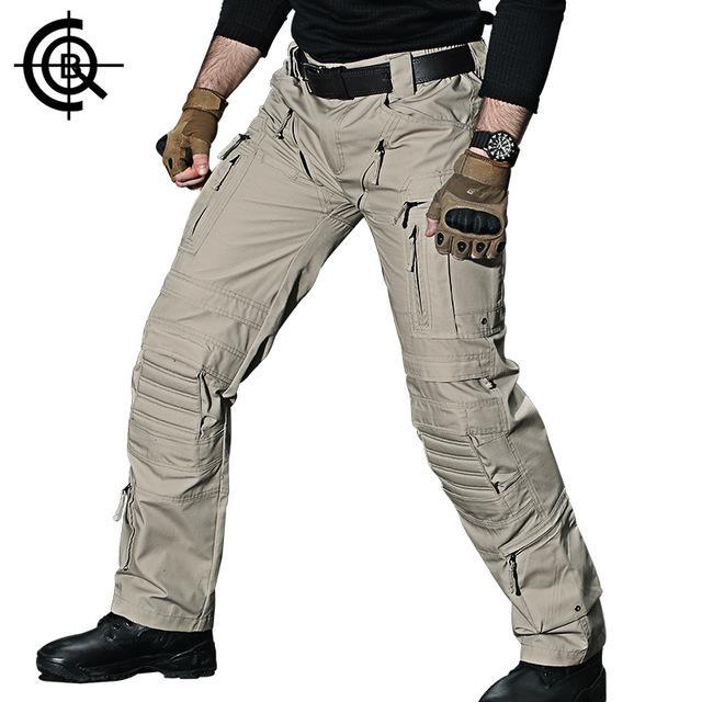 Cqb Outdoor Pants Men Tactical Multi Pocket Water Repellent Wear-Resisting-C.Q.B Official Store-Khaki-S-Bargain Bait Box