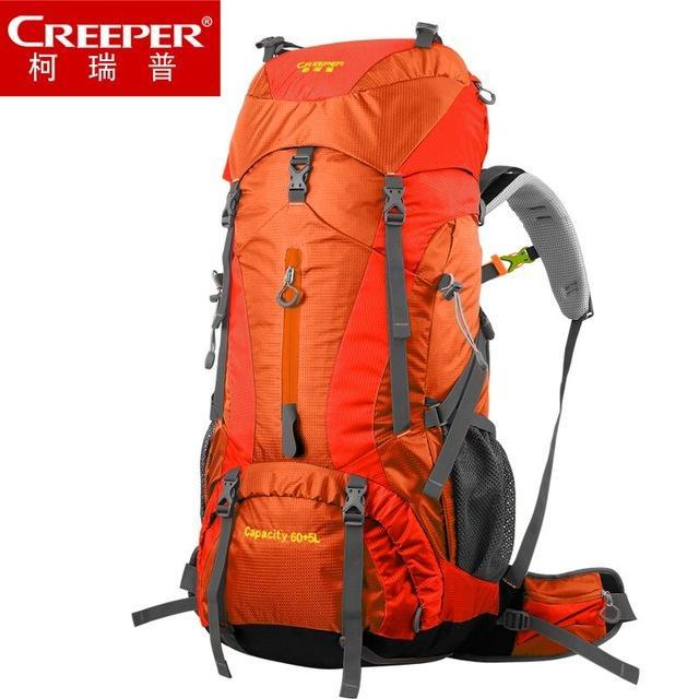 Creeper 60+5L Professional Waterproof Rucksack Internal Frame Climbing Camping-Creepers Outdoor Store-Orange-Bargain Bait Box