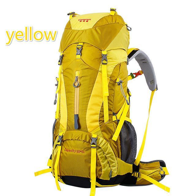 Creeper 60+5L Professional Waterproof Rucksack Internal Frame Climbing Camping-Creepers Outdoor Store-Yellow-Bargain Bait Box