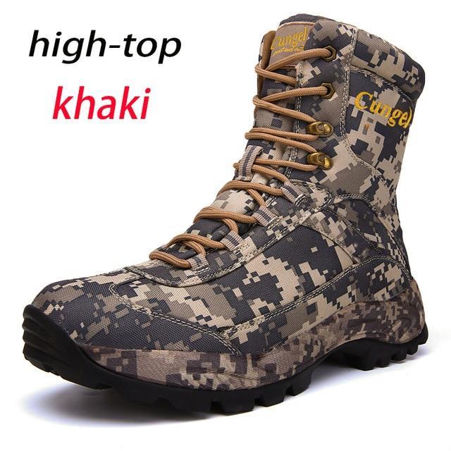 Cungel Hiking Shoes Professional Waterproof Hiking Boots Breathable Travel Shoes-Hiking Shoes-Cunge 2 Store-HIGH-KHAKI-7.5-Bargain Bait Box