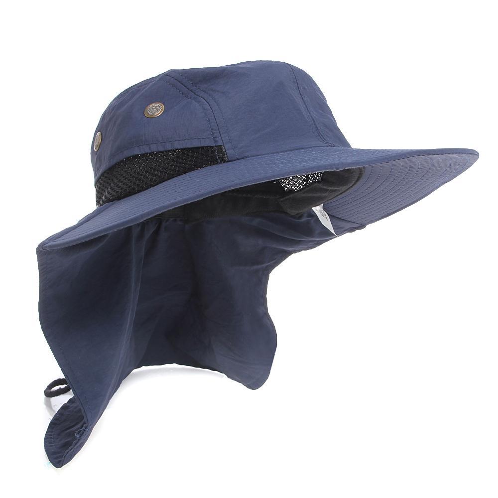 Cycling Cap Boating Hiking Outdoor Hat Brim Ear Neck Cover Sun Flap Cap-Bela Vida-Army green-Bargain Bait Box