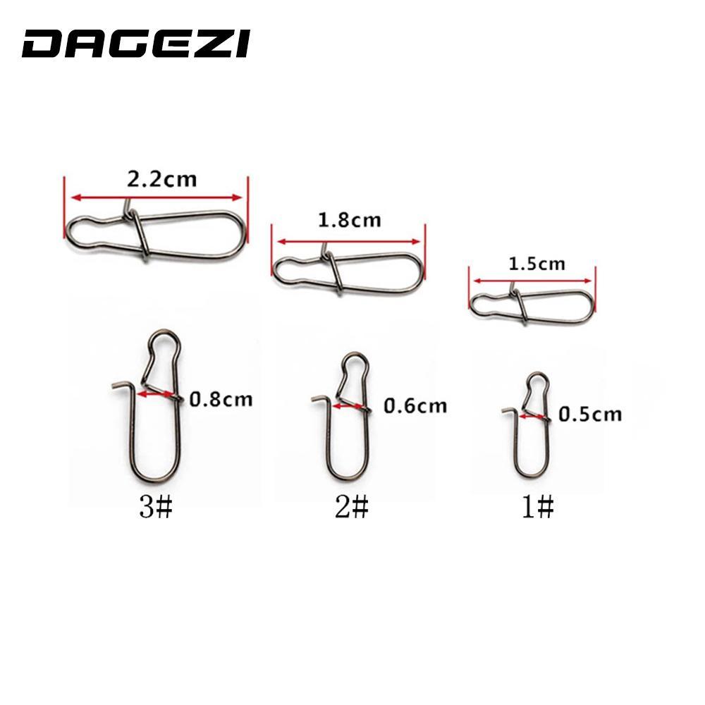 Dagezi 100 Pcs/Lot Stainless Steel Swivels Fishing Gear Accessories Connector-DAGEZI Store-1-Bargain Bait Box