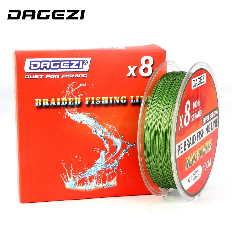 Dagezi 100M 8 Strand 10-80Lb Super Strong Pe Braided Fishing Lines Japanese-DAGEZI Store-White-0.6-Bargain Bait Box