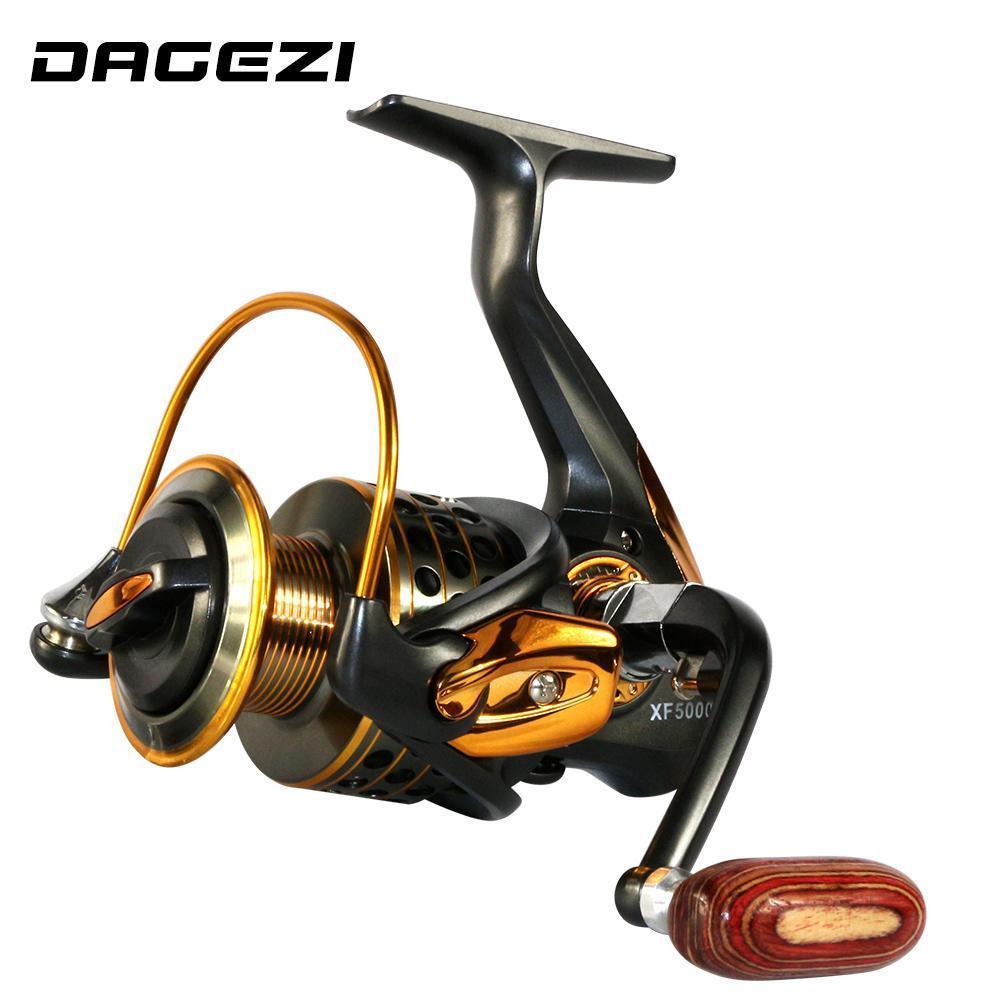 Dagezi 13+1Bb Spinning Fishing Reel All-Metal Wood Handle Fishing Reels-DAGEZI Store-1000 Series-Bargain Bait Box