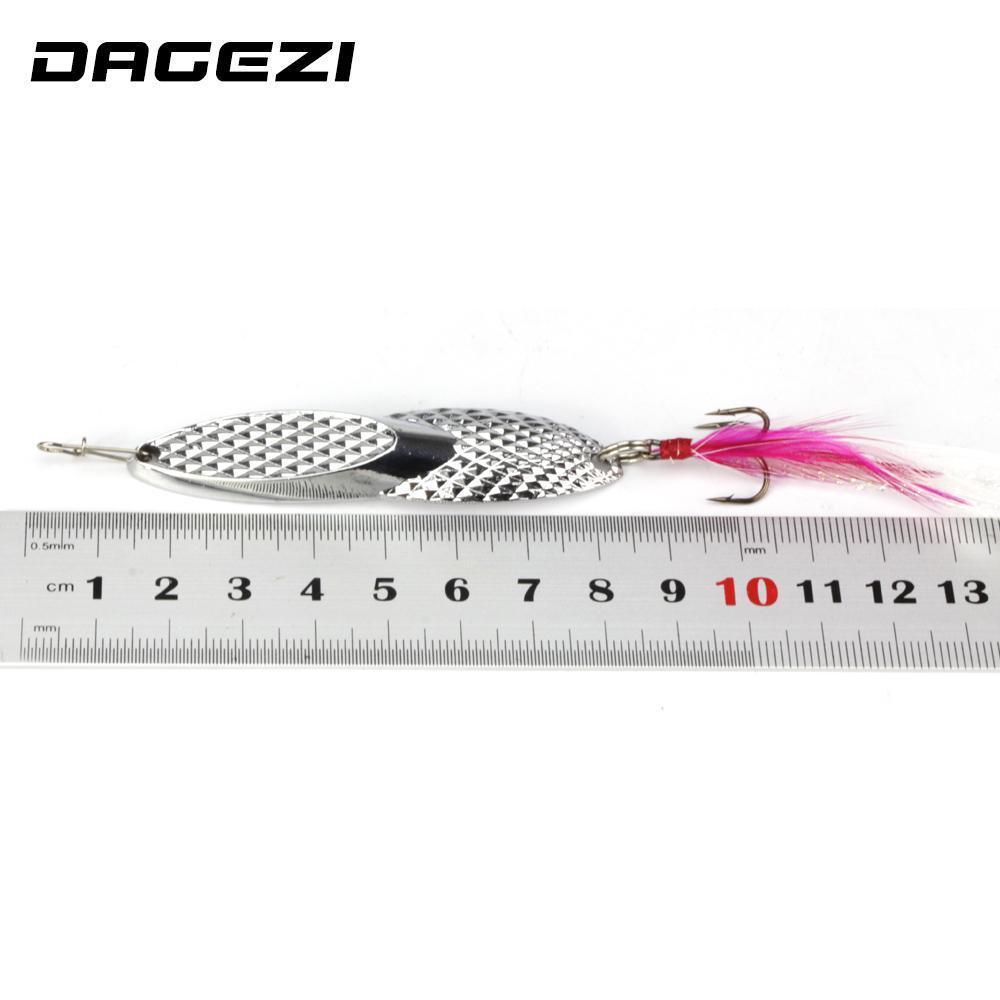 Dagezi 18G Metal Sequins Fishing Lure Spoon Lure With Feather Noise Paillette-DAGEZI Store-Bargain Bait Box