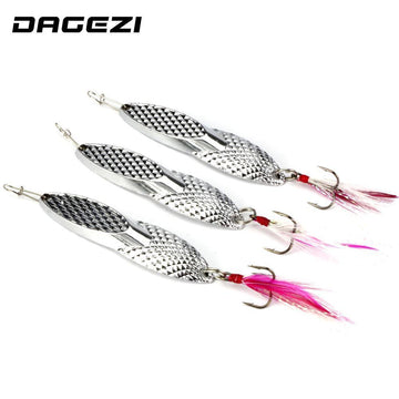 Dagezi 18G Metal Sequins Fishing Lure Spoon Lure With Feather Noise Paillette-DAGEZI Store-Bargain Bait Box