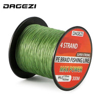 Dagezi 20-90Lb Braided Fishing Lines With Gift 4 Strand 300M Super Strong-DAGEZI Store-White-0.6-Bargain Bait Box