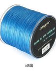 Dagezi 500M 8 Strand Braid Fishing Line Rope Super Strong Smoother 100% Pe-DAGEZI Store-Blue-0.6-Bargain Bait Box