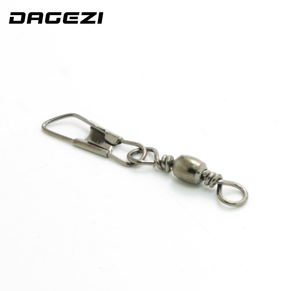 Dagezi 50Pcs/Lot Stainless Steel Swivels Interlock Snap Fishing Lure Ice Fishing-DAGEZI Store-Bargain Bait Box