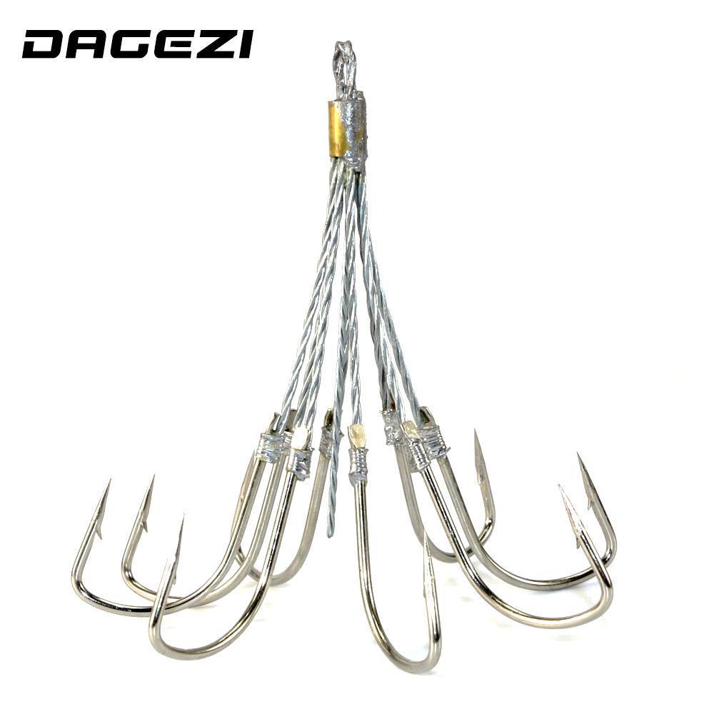Dagezi 5Pcs/Lot 5# 6# 8# Fishing Hook High Carbon Steel Treble Hooks Fishing-DAGEZI Store-5-Bargain Bait Box