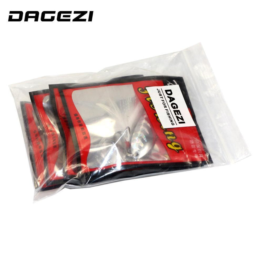 Dagezi 5Pcs/Lot Metal Sequins Fishing Lure Spoon Lure With Feather Noise-DAGEZI Store-Bargain Bait Box