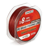 Dagezi 8 Strand 300M/330Yds Super Strong Fishing Lines 30-80Lb 100% Pe Braided-DAGEZI Store-Red-2.0-Bargain Bait Box