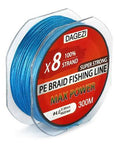 Dagezi 8 Strand 300M/330Yds Super Strong Fishing Lines 30-80Lb 100% Pe Braided-DAGEZI Store-Sky Blue-2.0-Bargain Bait Box