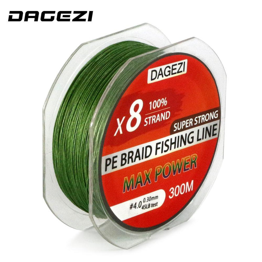 Dagezi 8 Strand 300M/330Yds Super Strong Fishing Lines 30-80Lb 100% Pe Braided-DAGEZI Store-White-2.0-Bargain Bait Box