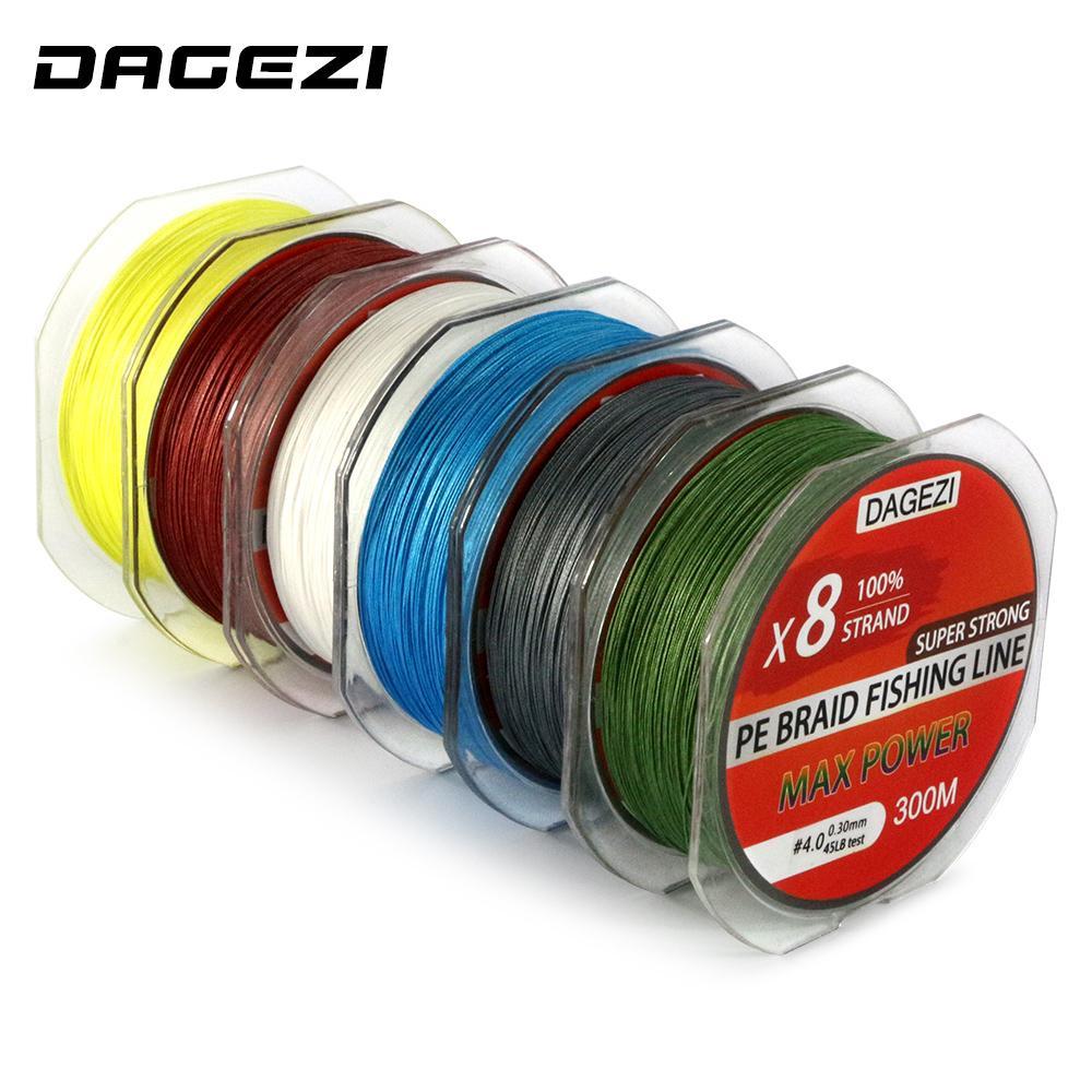 Dagezi 8 Strand 300M/330Yds With Gift Super Strong 10-80Lb Brand Fishing Lines-DAGEZI Store-White-0.6-Bargain Bait Box