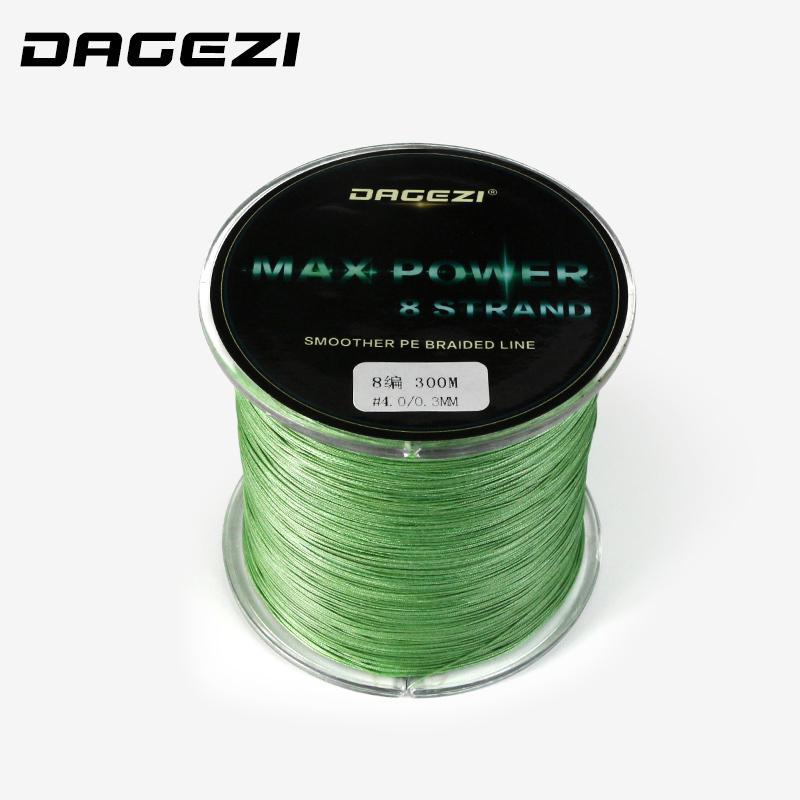 Dagezi 8 Strand Weaves Braid Fishing Line 300M Super Strong 100% Pe Braided-DAGEZI Official Store-White-0.6-Bargain Bait Box