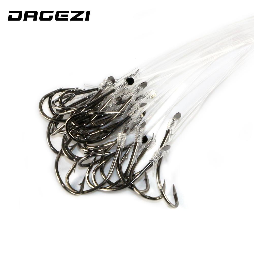 Dagezi High Carbon Steel 25Pcs Fishing Hook With Fishing Line 8-16