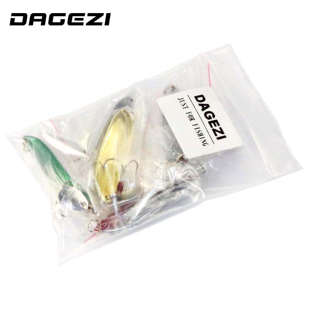 Dagezi Metal Sequins Fishing Lure 5Pcs/Lot Spoon Lure With Feather Noise-DAGEZI Store-Bargain Bait Box
