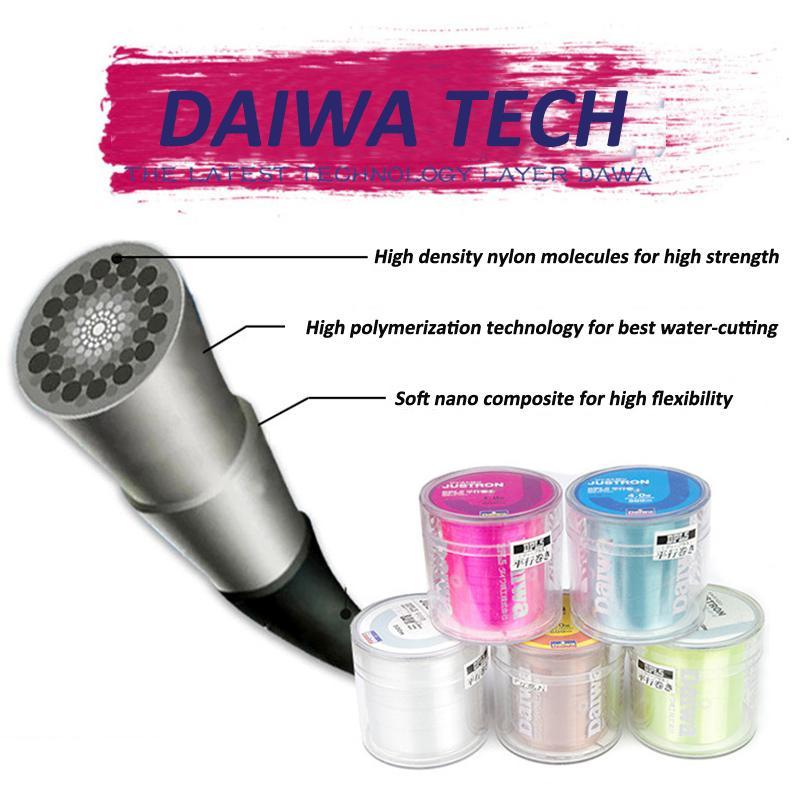 Daiwa 500M Super Strong Daiwa Justron Nylon Fishing Line 2Lb - 40Lb 7 Colors-ACEXPNM Angler &amp; Cyclist&#39;s Store-Yellow-0.4-Bargain Bait Box