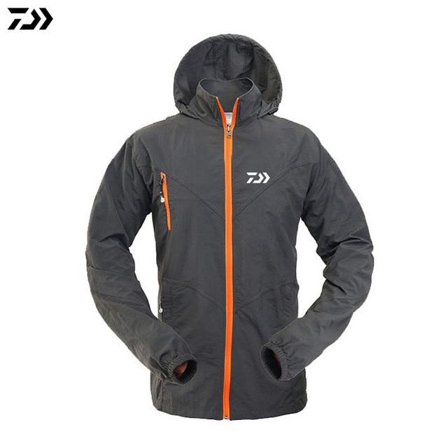 Daiwa Breathable Fishing Waterproof Sun Uv Protection Outdoor Jacket Men-Fishing Clothings-Lavender paradise-L-Gray Top-Bargain Bait Box