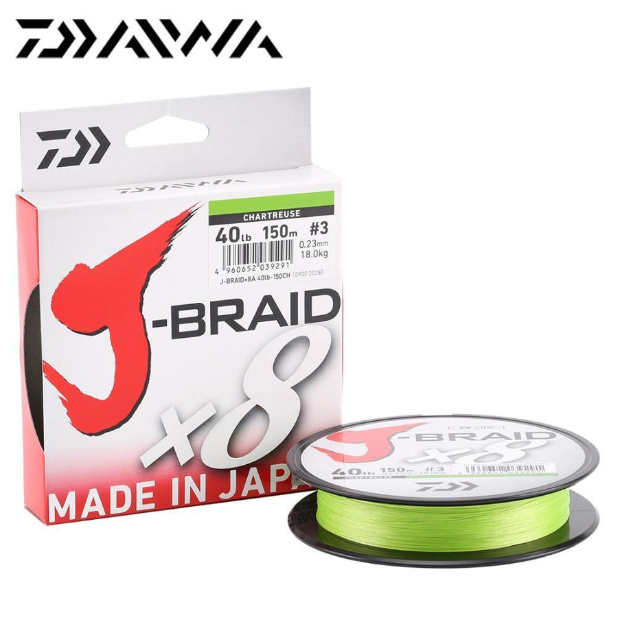 Daiwa J-Braid 8A 150M Original Green/Grass Green Color 8 Braided Fishing Line-iLures Fishing Tackle Store-Green-0.6-Bargain Bait Box