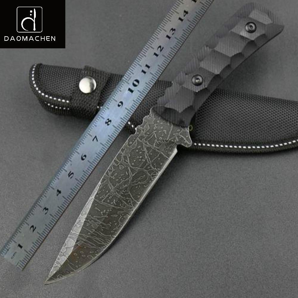 Daomachen Forging Fixed Blade Knife Hunting Knife Stone Washing Black Blade-shoes-Camping Mountaineer Store-Bargain Bait Box