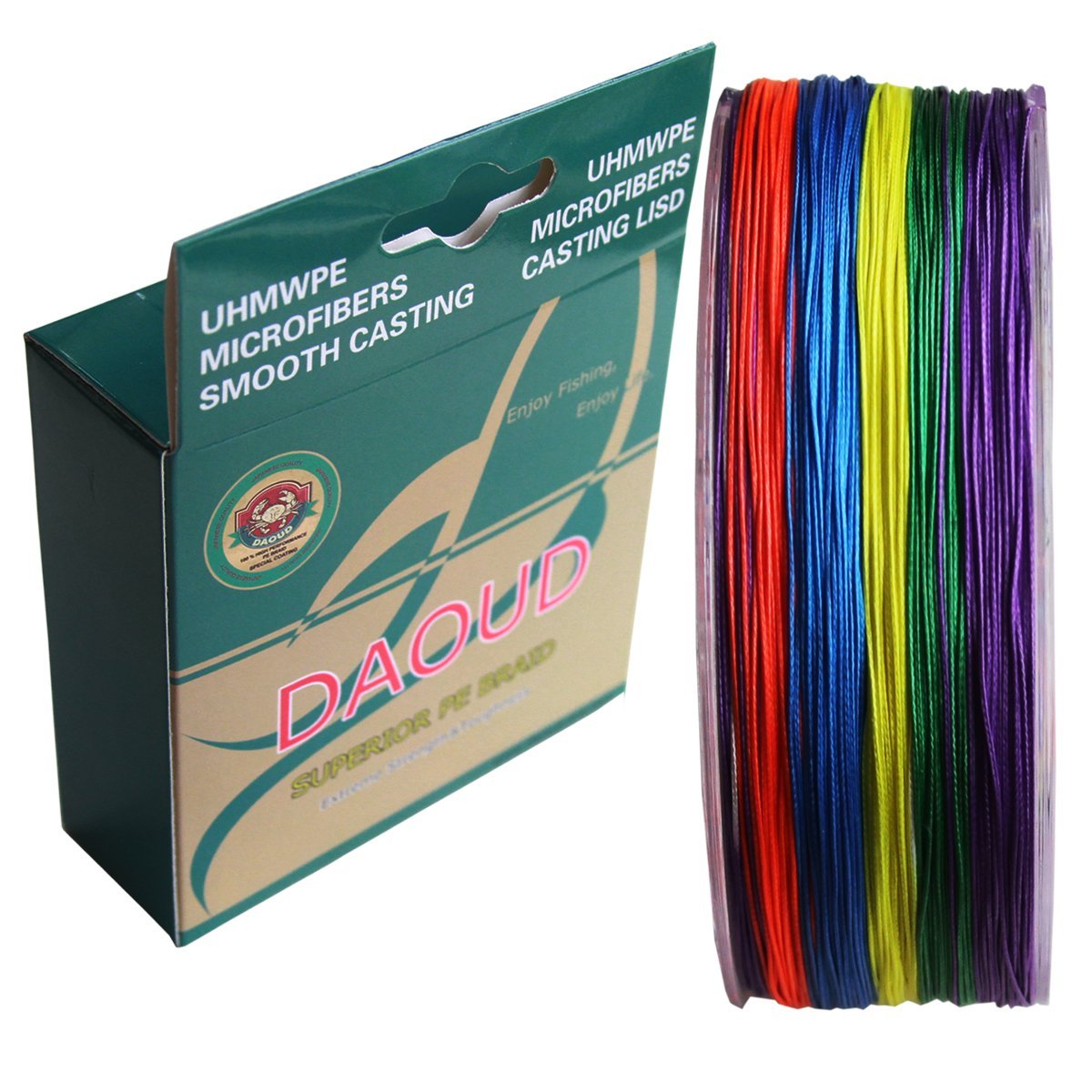 Daoud Superpower Braided Fishing Line 8 Strands 300M (327 Yards) Abrasion-fishers zone-Yellow-0.8-Bargain Bait Box