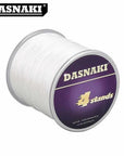 Dasnaki Fishing Line 4 Strands 300 Meters Multifilament Pe Braided High Strength-There is always a suitable for you-White-1.0-Bargain Bait Box