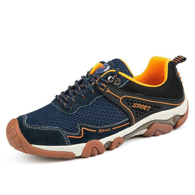 Dekabr Men Outdoor Hiking Shoes Breathable Suede Leather Sports Hiking Shoes-ZIMNIE Sneakers Store-Dark Blue Mesh-6.5-Bargain Bait Box
