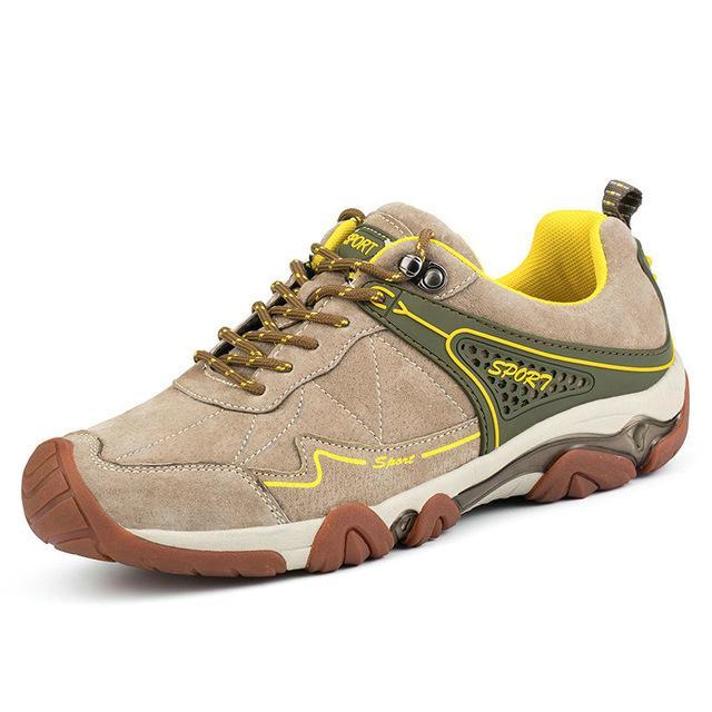 Dekabr Men Outdoor Hiking Shoes Breathable Suede Leather Sports Hiking Shoes-ZIMNIE Sneakers Store-Khaki-6.5-Bargain Bait Box