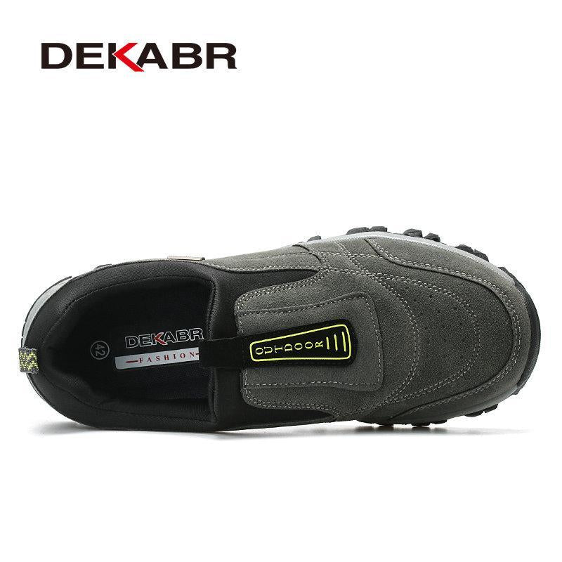 Dekabr Real Leather Outdoor Shoes Men Sports Hiking Shoes Trainers Climbing-ZIMNIE Sneakers Store-Black-7-Bargain Bait Box
