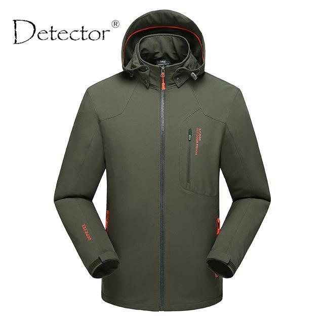 Detector Men Windproof Waterproof Thermal Softshell Jacket Hunting Fishing-Jackets-Bargain Bait Box-Army Green-XL-Bargain Bait Box