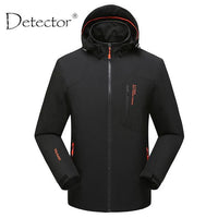 Detector Men Windproof Waterproof Thermal Softshell Jacket Hunting Fishing-Jackets-Bargain Bait Box-Black-L-Bargain Bait Box